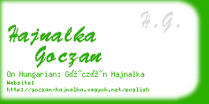 hajnalka goczan business card